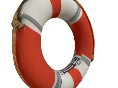 Nautical Lifebuoy Safety Ring Prop Low-poly 3D model