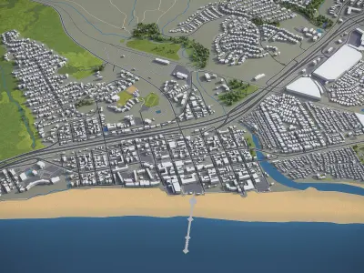 Arroyo Grande  Low-poly 3D model