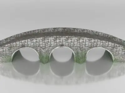 Stone Bridge Low-poly 3D model get