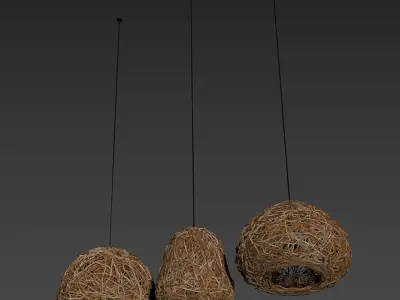 Lamp wicker n60 3D model
