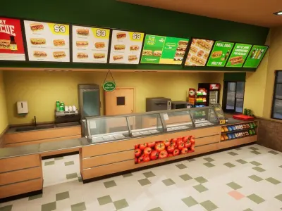 Fast Food Restaurant Chain - Sandwich Low-poly 3D model