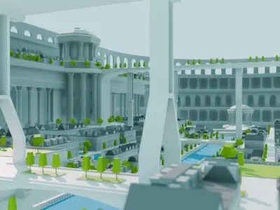 Old City Low-poly 3D model