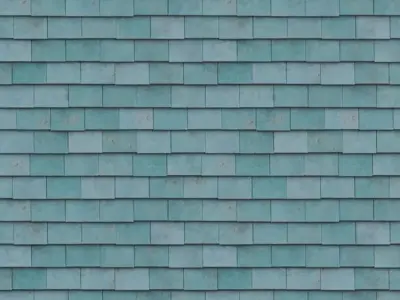 Rustic Weathered Teal Slate Shingles PBR Seamless Texture