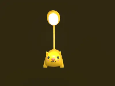 Cat Desk Lamp Cute Low-poly 3D model