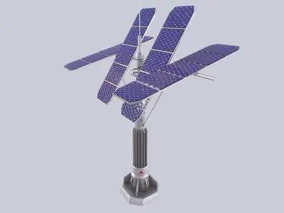Scifi solar panel Low-poly 3D model