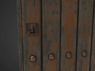 Old door Low-poly 3D model get