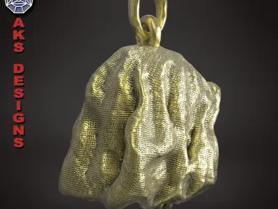 Pendant biker jewelry Reaper skull v174 3D print model