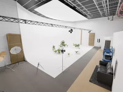 CYCLORAMA PHOTOSHOOT STUDIO WHITE - Realistic PBR environment 3D model