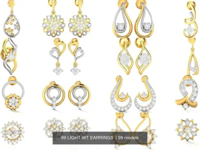 99 LIGHT WT EARRINGS  3D Model Pack