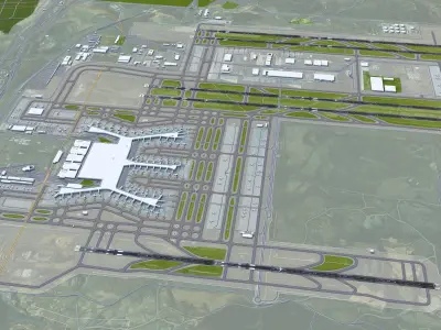 Istanbul Airport 15km Low-poly 3D model