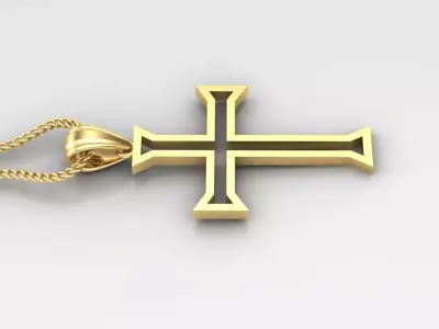 Cross Light Gold 4CP049 3DM STL 3D print model