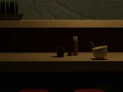 Japanese Hanging Lamp Free 3D model