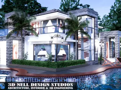 MODERN TROPICAL HOUSE 3D model purchase