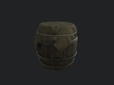 Medieval Barrel PBR Low Poly Low-poly 3D model