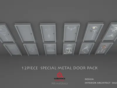  DOOR PACK 12 PIECE  Low-poly 3D model