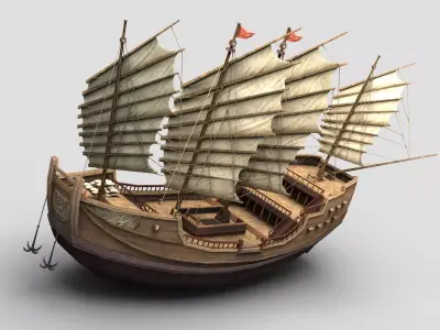 Ancient Chinese Ship 04 3D model