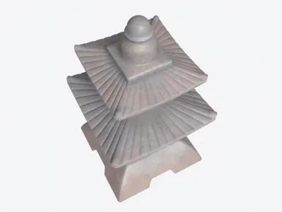 Japanese Stone Garden Lantern 01 3D model