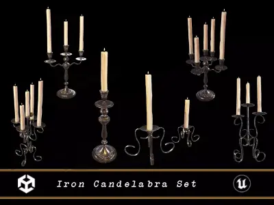 Iron Candelabra Set  3D Model Pack