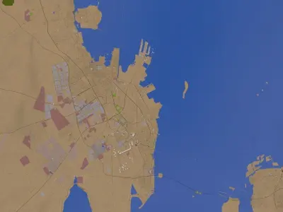 Dammam City Saudi Arabia Low-poly 3D model