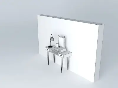 CONSOLE TABLE WITH DRESSING MIRROR 2 Free 3D model