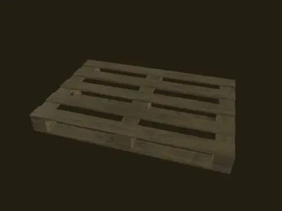 Dirty wooden pallet lowpoly Low-poly 3D model