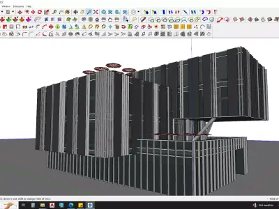 Corporate office glass building 3d model 3D model