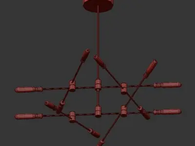 AX340 chandelier gold 3D model