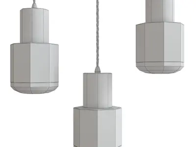 Chandelier collection 3d model pieces Low-poly 3D model