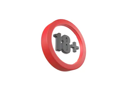 Eighteen Plus Symbol v2 001 Low-poly 3D model