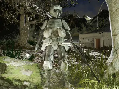 Swamp Scout Tropper Low-poly 3D model Low-poly 3D model