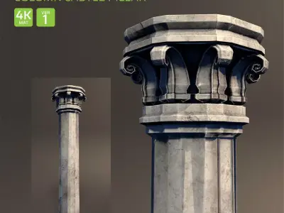 Column Castle Pillar 1 Low-poly 3D model