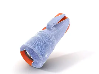 Portable Flashlight Model Pack with Clip and Bright Finish Low-poly 3D model