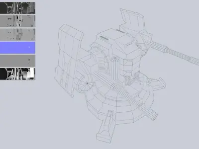 Prototype turret Low-poly 3D model by Anima-Z from CGTrader