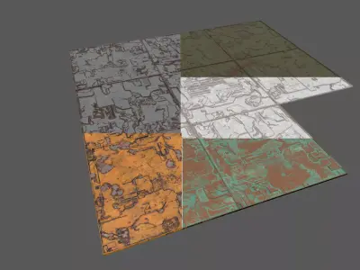 Sci-Fi Panels Set Textured 3D model
