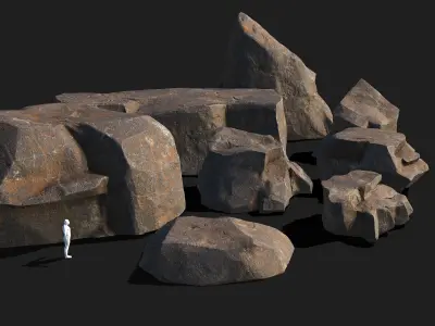 Mountain Rocks - 3D Models PBR Pack 01 Low-poly 3D model