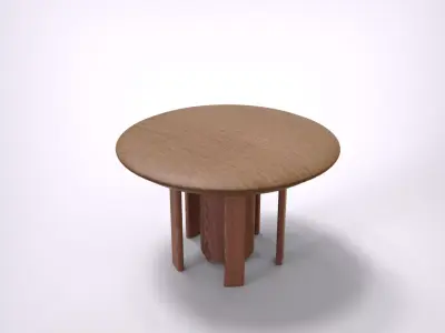 Table modern wood style flat Low-poly 3D model