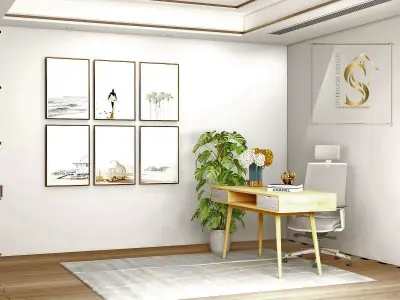 Nordic Office  Low-poly 3D model