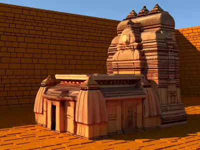 Hindu Temple low poly 3d model 3D model