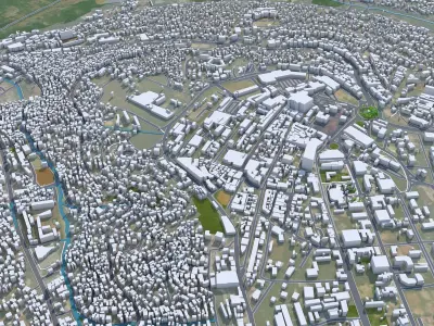 Kigali Rwanda 30km AI Low-poly 3D model