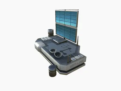 Satellite B05 Steel Blue - SciFi Space Design Low-poly 3D model