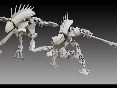 6 Creature Robots- High detail 3d models Low-poly 3D model
