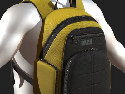 Backpack Camping bag baggage pockets product  Low-poly 3D model order