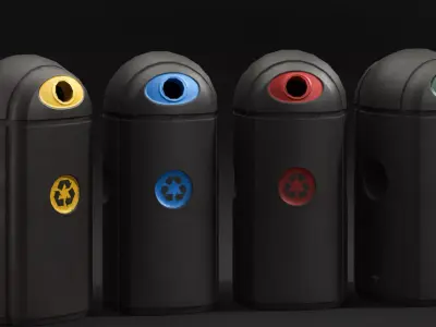 Garbage Set Low-poly 3D model