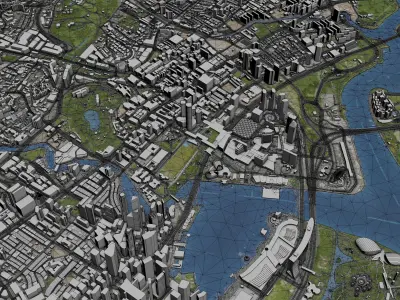 Singapore Low-poly 3D model