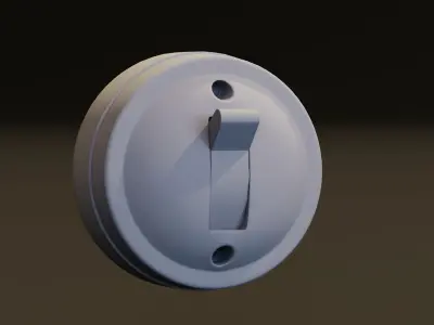 Retro Wall Switch Light Low-poly 3D model
