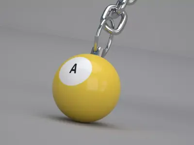 A Snooker Ball with Keychain 3D model