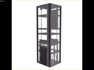 Modern Glass Elevator 3D Model 3D model