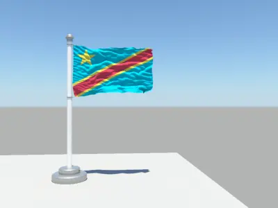 Democratic Republic of the Congo flag 3D model