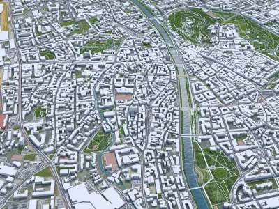 Graz Downtown Austria Low-poly 3D model