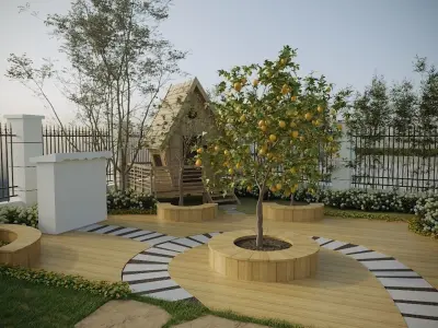 Kindergarten Playground Outdoor Game ground 3D model